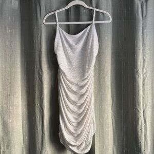 City Studio white and gold ruched mini dress